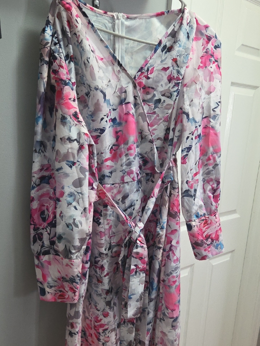 Floral Pink Wrap Nightgown Robe